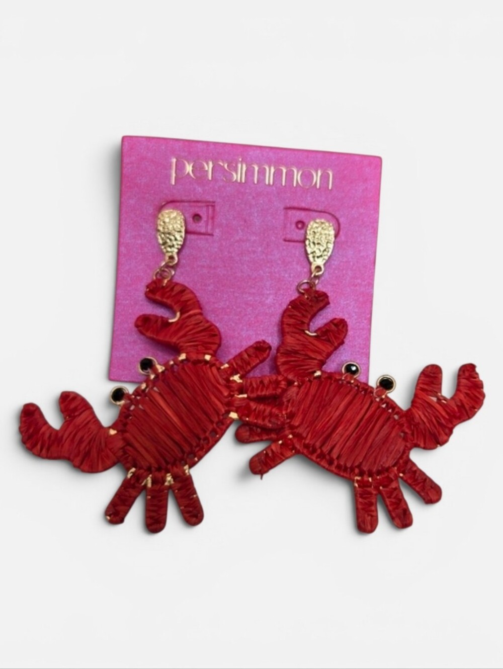 🦀▪️Persimmon ▪️Red Crab Woven Earrings